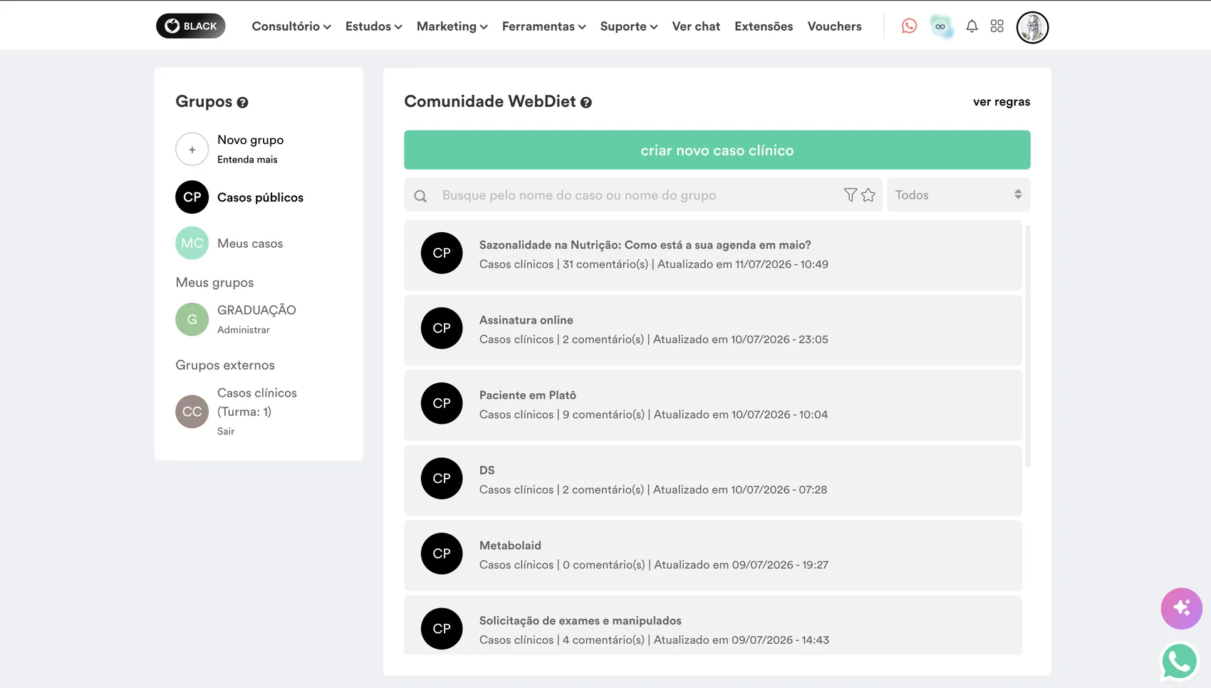 Caso clínico comentado, com a conduta descrita passo a passo.